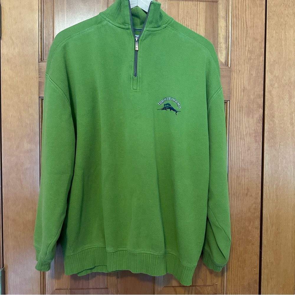 Tommy Bahama Green Zip-Up Sweater